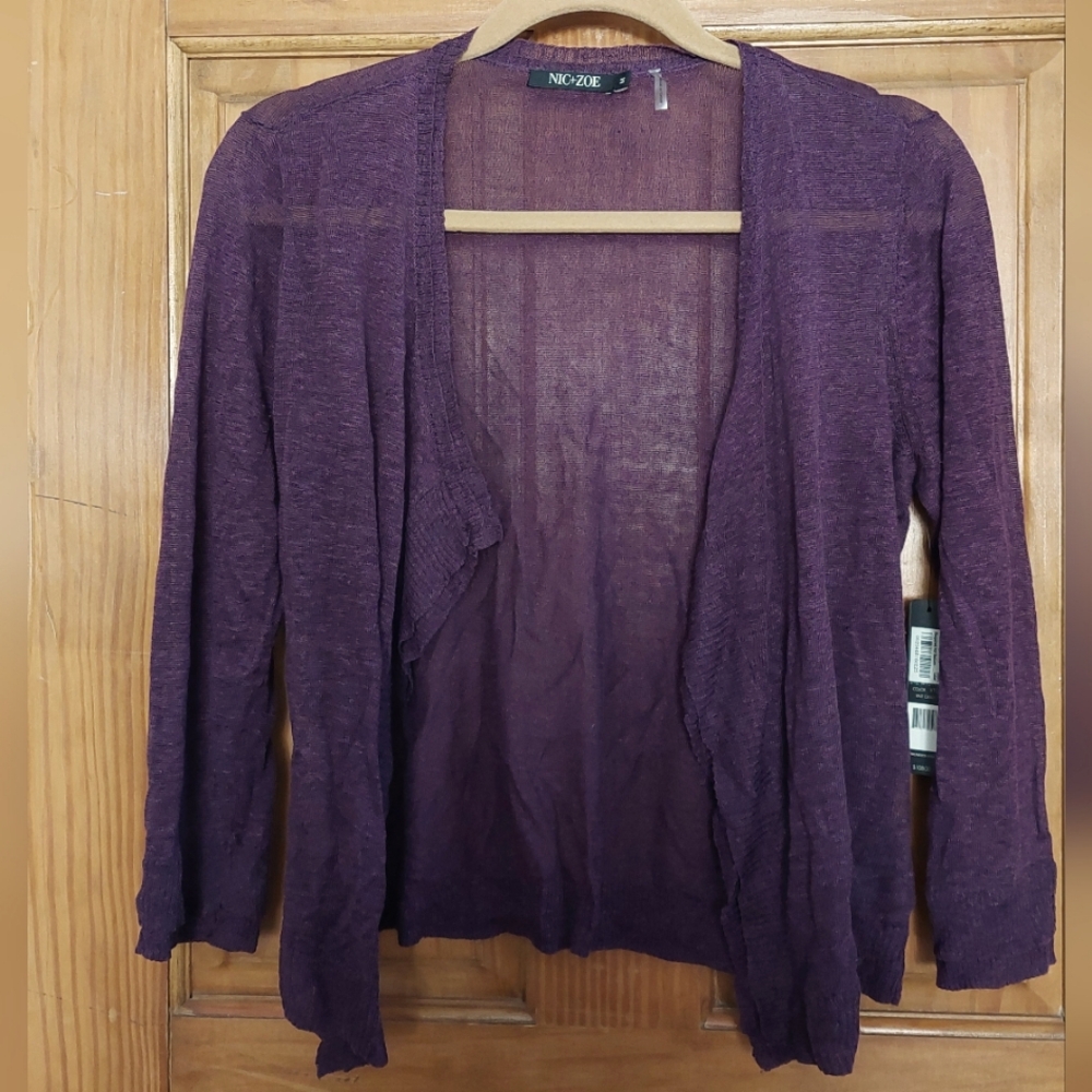 Nic + Zoe 3/4 slv cardigan Sz M